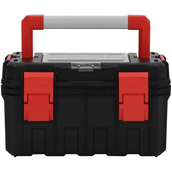 vidaXL Boîte à outils noire et rouge 45x28x26,5 cm