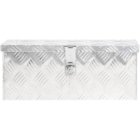 vidaXL Boîte de rangement argentée 50x15x20,5 cm aluminium