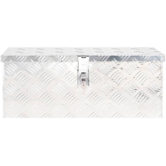 vidaXL Boîte de rangement argentée 60x23,5x23 cm aluminium