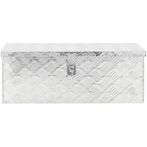 vidaXL Boîte de rangement argentée 70x31x27 cm aluminium