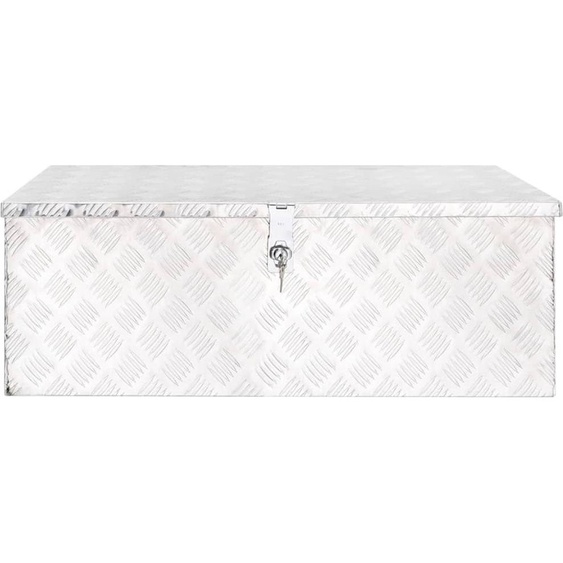 vidaXL Boîte de rangement argentée 90x47x33,5 cm aluminium