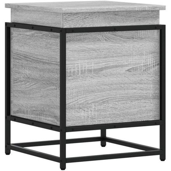 vidaXL Boîte de rangement avec couvercle Gris Sonoma 40x40x51,5 cm