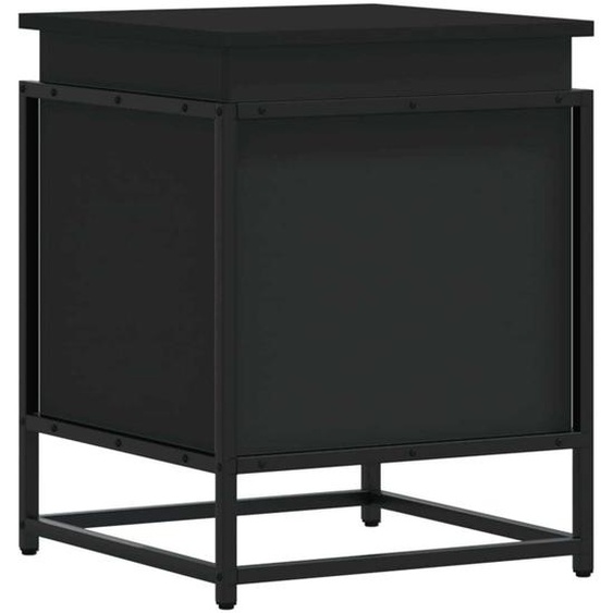 vidaXL Boîte de rangement avec couvercle Noir 40x40x51,5 cm Bois composite