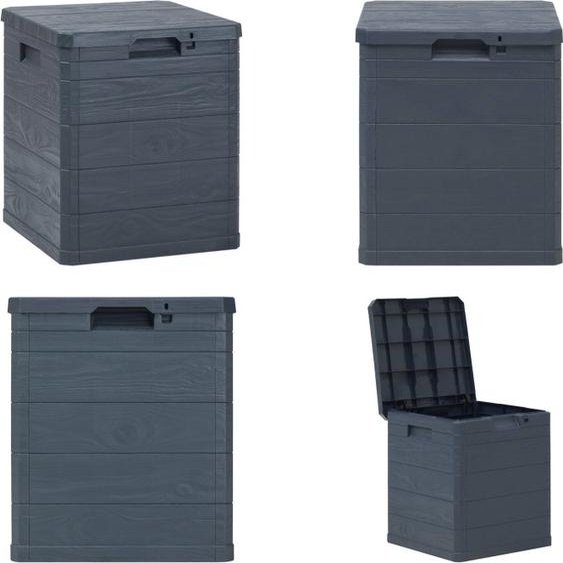 vidaXL Boîte de rangement de jardin 90 L Anthracite - Boîte de rangement - Boîte de rangement - Boîte à coussins