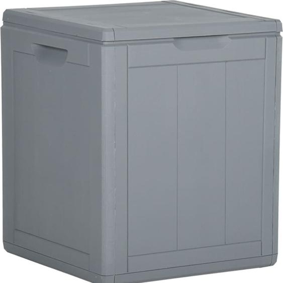 vidaXL Boîte de rangement de jardin 90 L Gris PP Rotin - Boîte de rangement de jardin - Boîte à poussière - Boîtes à poussière