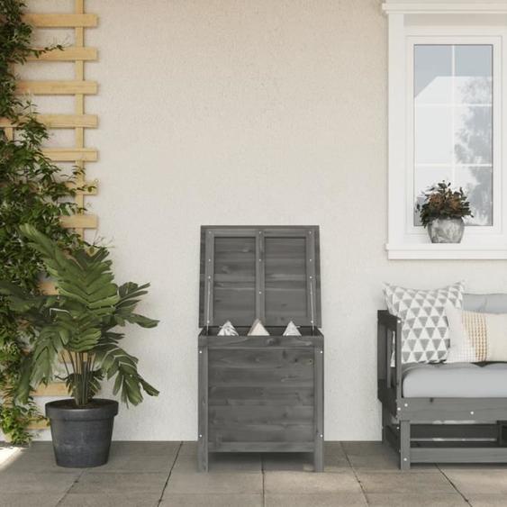 vidaXL Boîte de rangement de jardin anthracite bois massif de sapin 364750