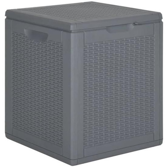 vidaXL Boîte de rangement de jardin gris PP rotin 90 L 364059
