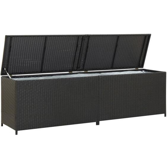 Vidaxl - Boîte de rangement de jardin résine tressée 200x50x60 cm noir