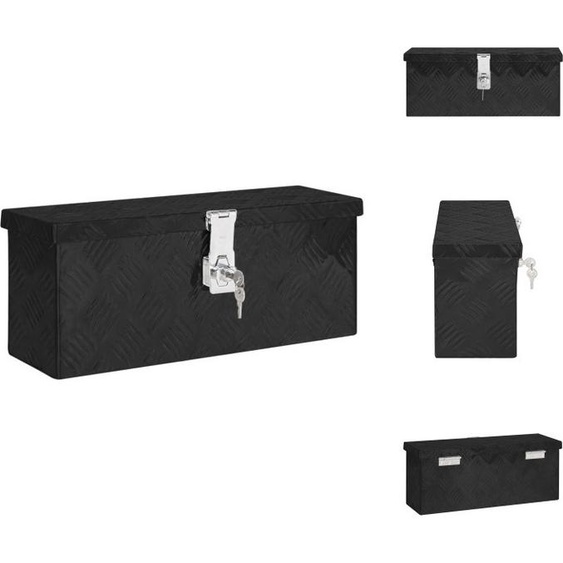 vidaXL Boîte de rangement noire 50x15x20,5 cm Aluminium - Caisses à outils