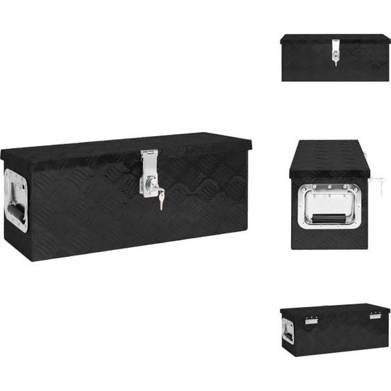 vidaXL Boîte de rangement noire 60x23,5x23 cm Aluminium - Caisses à outils