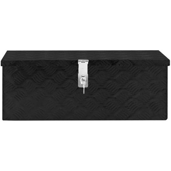 vidaXL Boîte de rangement noire 70x31x27 cm aluminium