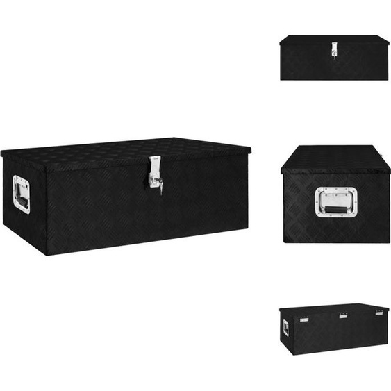 vidaXL Boîte de rangement noire 90x47x33,5 cm Aluminium - Caisses à outils