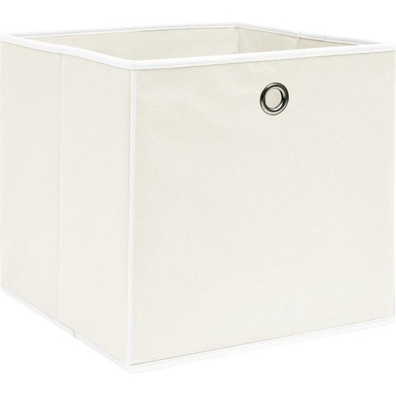 vidaXL Boîtes de rangement 10 pcs. Blanc 32x32x32 cm Tissu