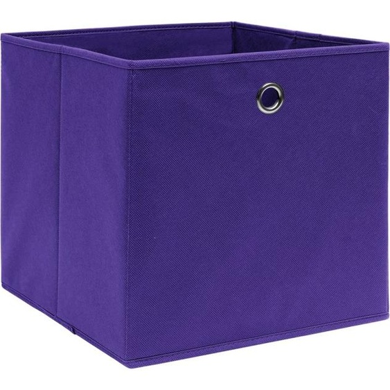 vidaXL Boîtes de rangement 10 pcs. Violet 32x32x32 cm Tissu