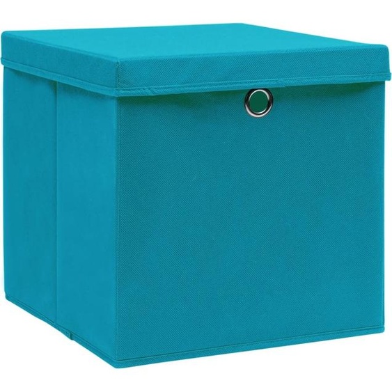 vidaXL Boîtes de rangement avec couvercles 10 pcs. 28x28x28 cm bleu bébé