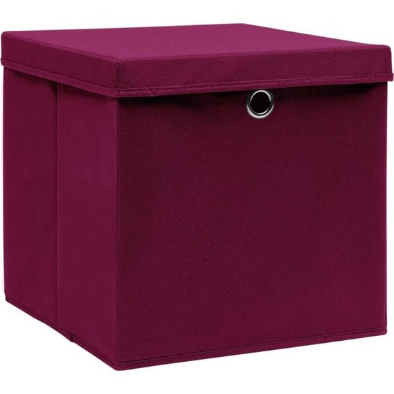 vidaXL Boîtes de rangement avec couvercles 10 pcs. 28x28x28 cm rouge foncé