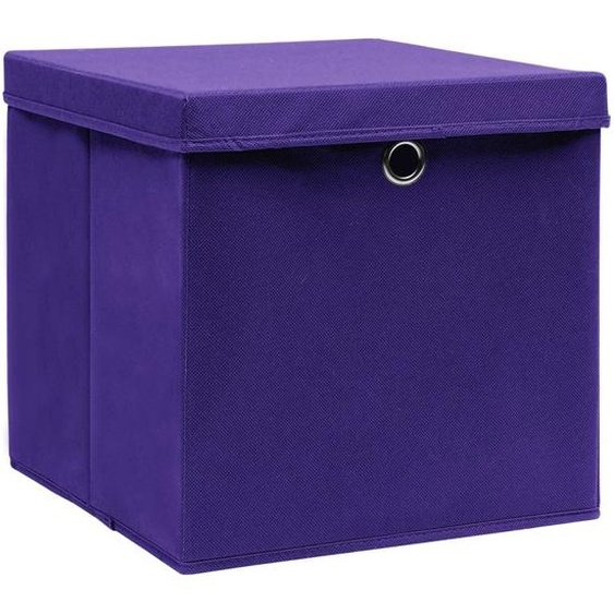 vidaXL Boîtes de rangement avec couvercles 10 pcs. 28x28x28 cm Violet