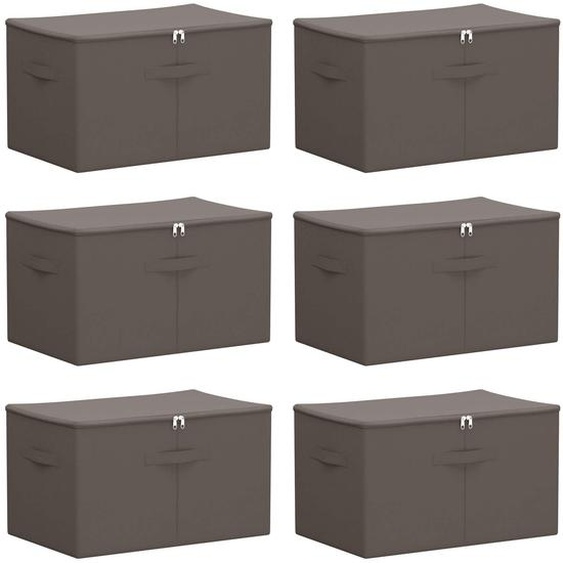 vidaXL Boîtes de rangement, lot de 6, en tissu non tissé, 55 x 35 x 32 cm, 61,6 L