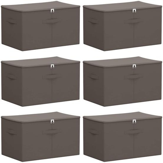 vidaXL : Boîtes de rangement, lot de 6, en tissu non tissé, 60 x 43 x 35 cm, 90,3 L, couleur gris