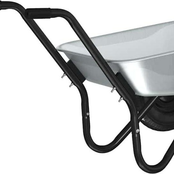 vidaXL Brouette argent et noir 124 x 73 x 65 cm acier