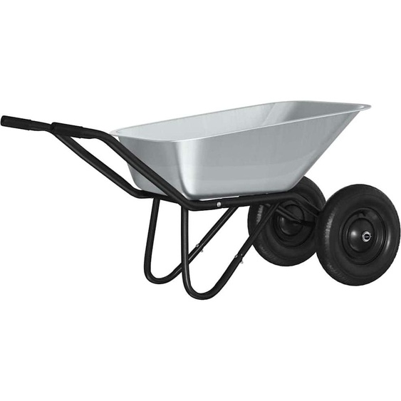 vidaXL Brouette argent et noir 137 x 60 x 65,5 cm acier