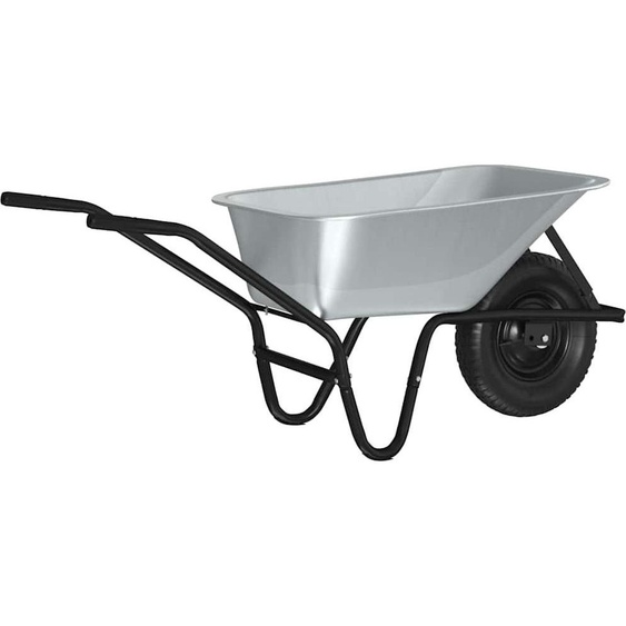 vidaXL Brouette argent et noir 141 x 60 x 57 cm acier