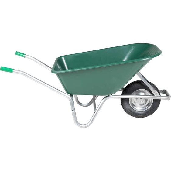 vidaXL Brouette Verte 90 L 150 kg Acier galvanisé et plastique