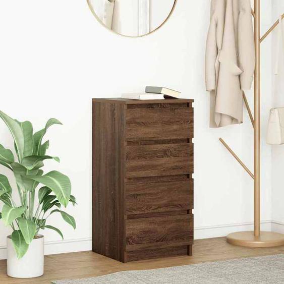 vidaXL Buffet chêne marron 37,5x35x76 cm bois dingénierie, meuble de rangement, meuble de rangement de cuisine, meuble de 861757