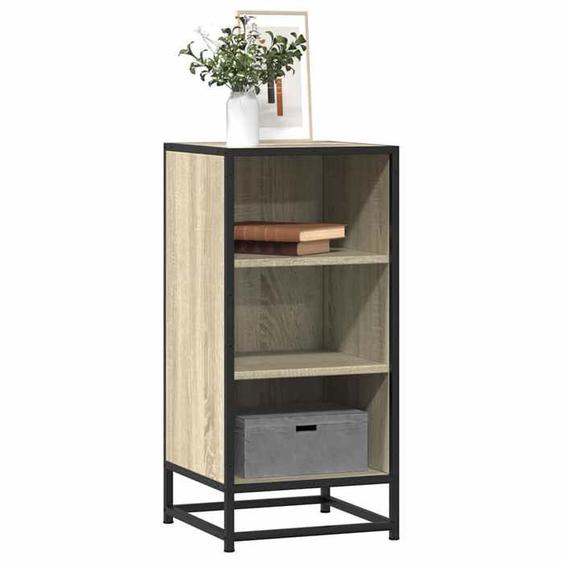 vidaXL Buffet chêne sonoma 35,5x35x76 cm bois dingénierie et métal, armoire de rangement, meuble dentrée, meuble dappoint 848950
