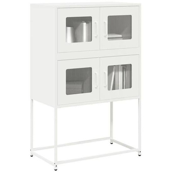 vidaXL Buffet haut blanc 68x39x107 cm acier 853349