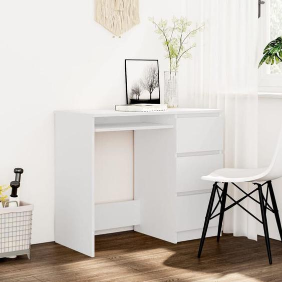 Bureau Blanc 90x45x76 cm Bois dingénierie Vidaxl
