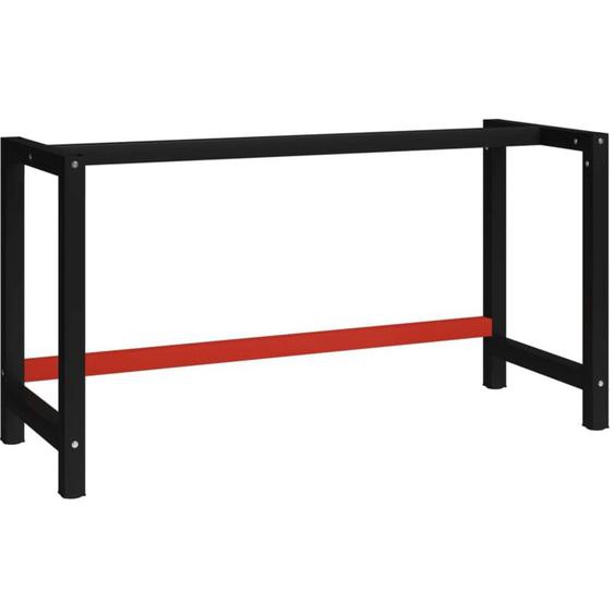 Vidaxl - Cadre de banc de travail Métal 150x57x79 cm Noir et rouge