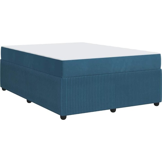 vidaXL Cadre de lit avec matelas avec matelas bleu 140 x 200 cm velours