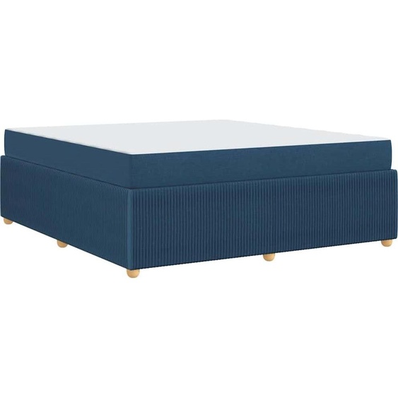 vidaXL Cadre de lit avec matelas avec matelas bleu 180 x 200 cm Tissu