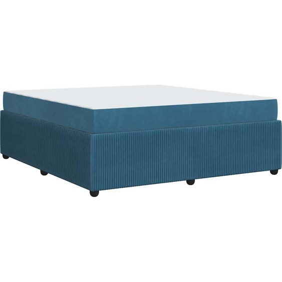 vidaXL Cadre de lit avec matelas avec matelas bleu 180 x 200 cm velours