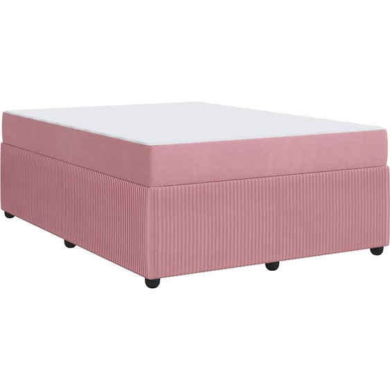 vidaXL Cadre de lit avec matelas avec matelas rose 160 x 200 cm velours