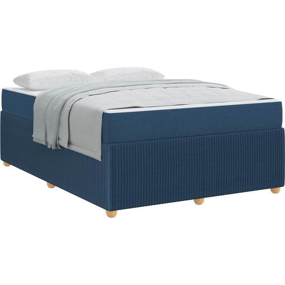 vidaXL Cadre de lit avec matelas bleu 160 x 200 cm Tissu