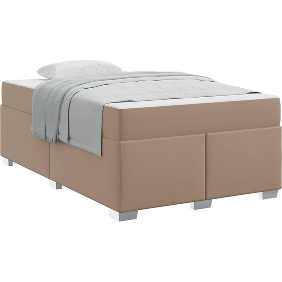 vidaXL Cadre de lit avec matelas Cappuccino 120 x 200 cm Tissu