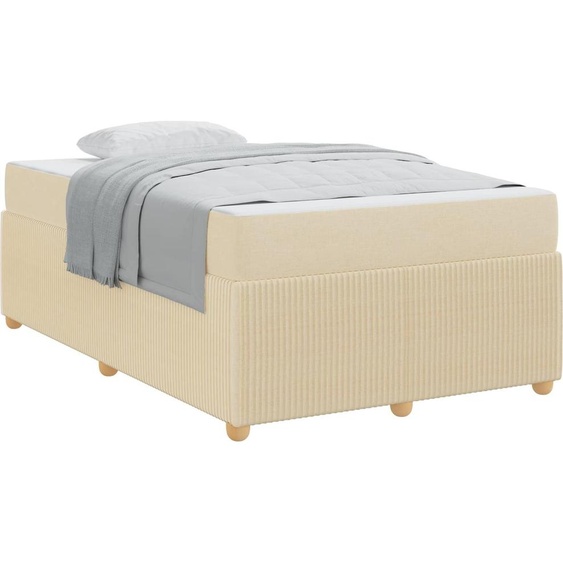 vidaXL Cadre de lit avec matelas Crème 120 x 190 cm Tissu