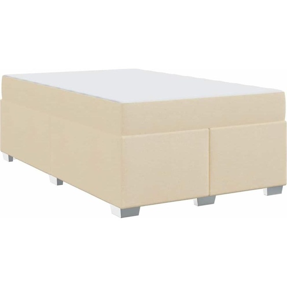 vidaXL Cadre de lit avec matelas Crème 120 x 200 cm Tissu