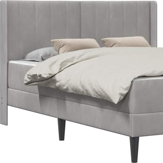 vidaXL Cadre de lit avec matelas gris clair 140 x 190 cm velours