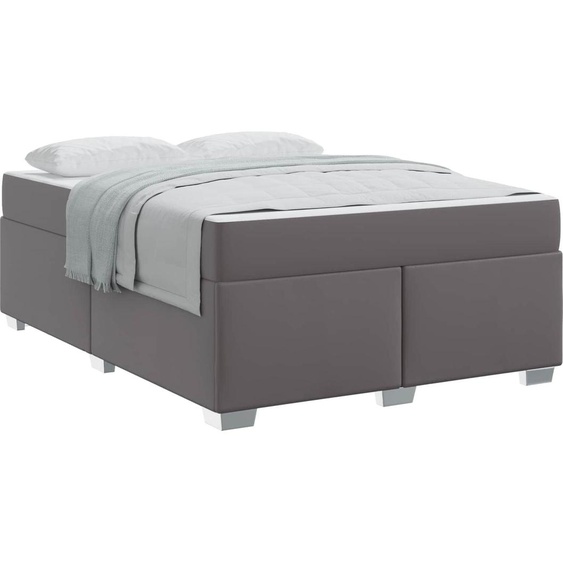 vidaXL Cadre de lit avec matelas Gris 160 x 200 cm Tissu