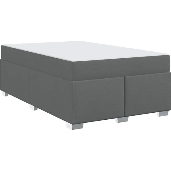 vidaXL Cadre de lit avec matelas gris foncé 120 x 190 cm Tissu
