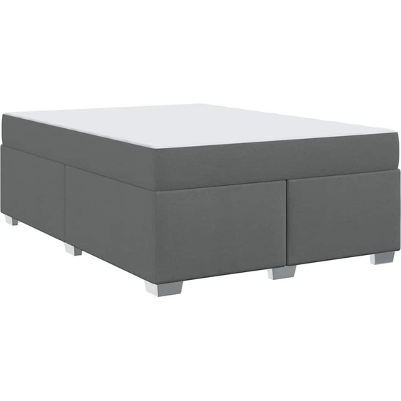vidaXL Cadre de lit avec matelas gris foncé 160 x 200 cm Tissu
