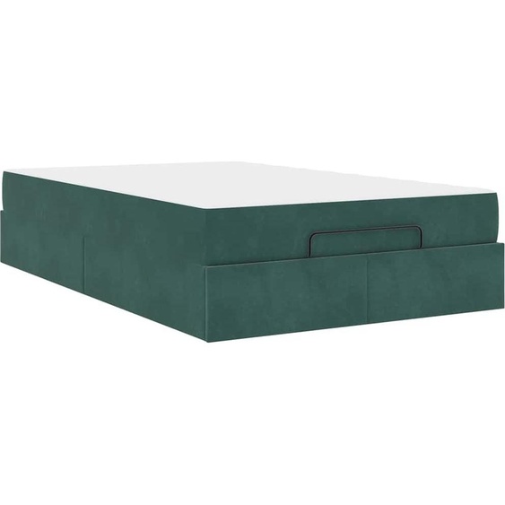 vidaXL Cadre de lit avec matelas vert foncé 140 x 190 cm velours