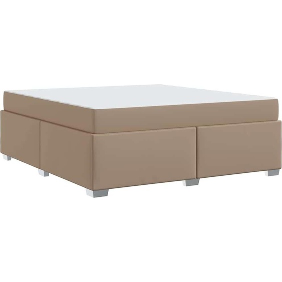 vidaXL Cadre de lit avec matelas Cappuccino 180 x 200 cm Tissu