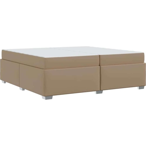 vidaXL Cadre de lit avec matelas Cappuccino 200 x 200 cm Tissu