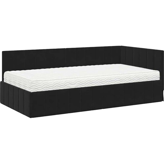 vidaXL Cadre de lit dangle avec matelas noir 100 x 200 cm velours