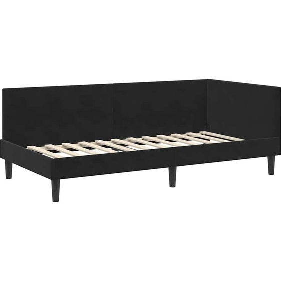 vidaXL Sommier dangle avec tête de lit Noir 100 cm x 200 cm Tissu