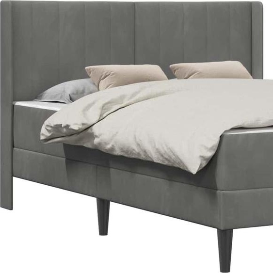 vidaXL Cadre de lit avec matelas gris foncé 140 x 190 cm velours